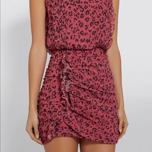 all saints pink leopard dress